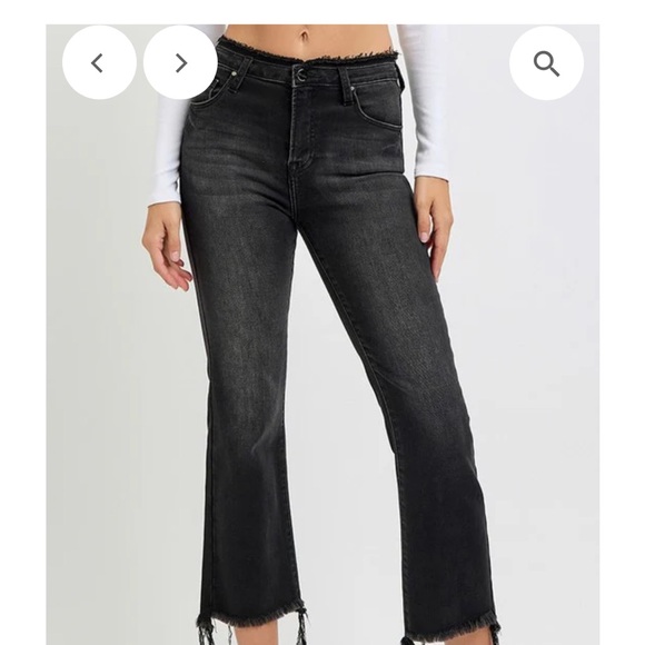 Risen high waisted vantage black cropped flare jeans size 13 or 31 - Picture 1 of 14